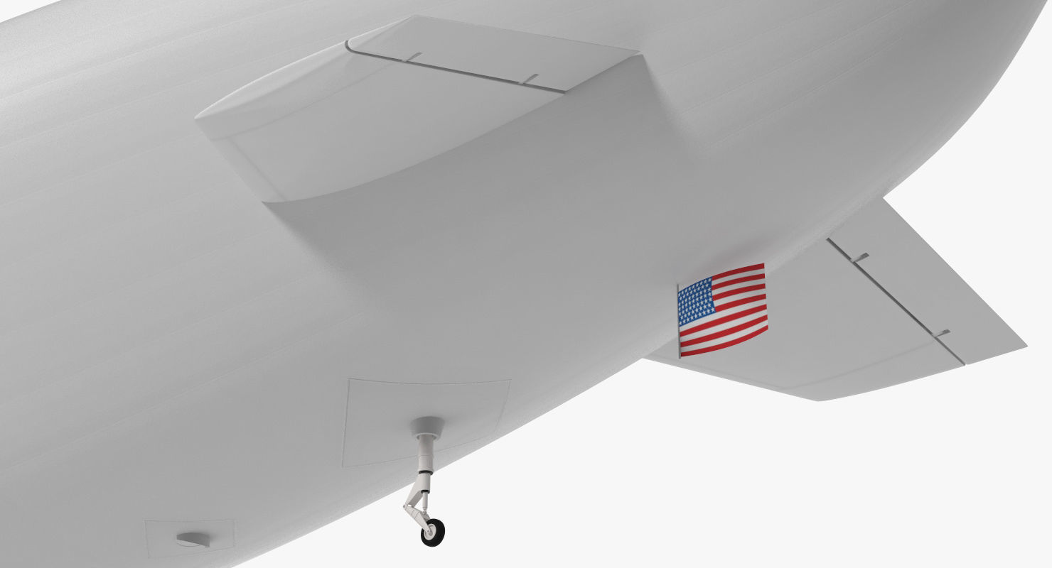 Blimp Airship Generic Rigged 3D model_15