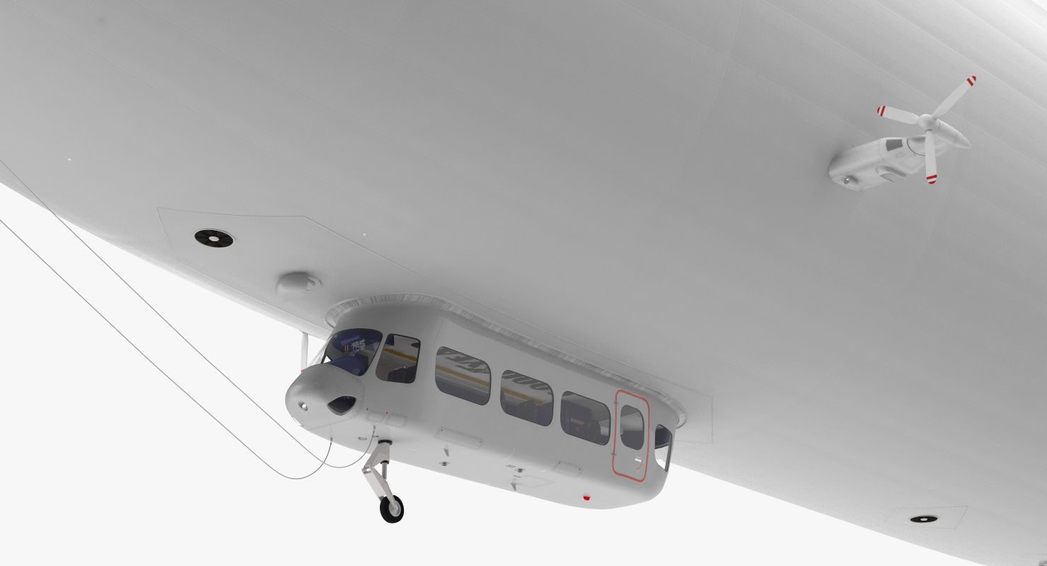 Blimp Airship Generic Rigged 3D model_9