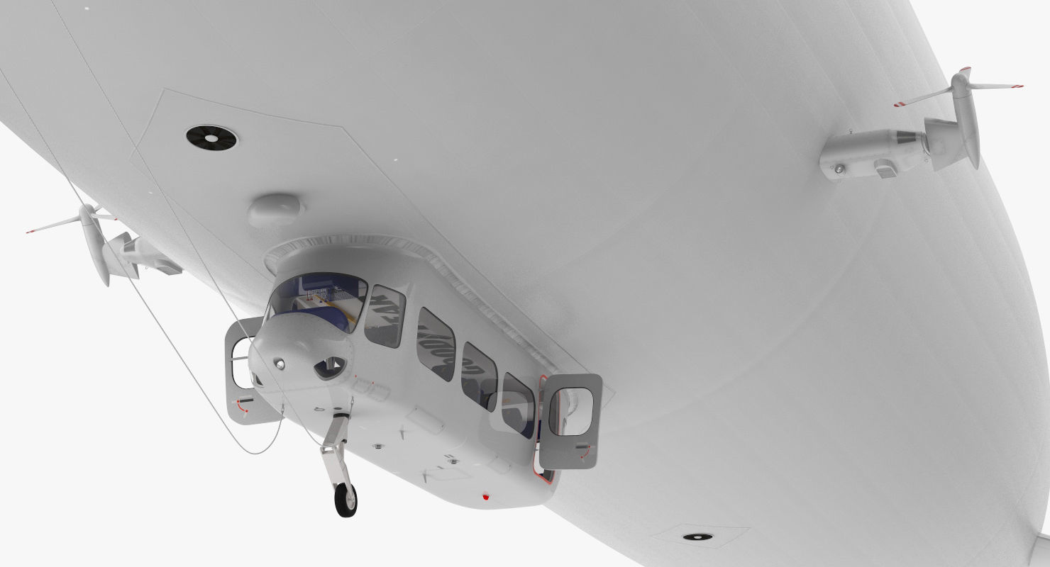 Blimp Airship Generic Rigged 3D model_2