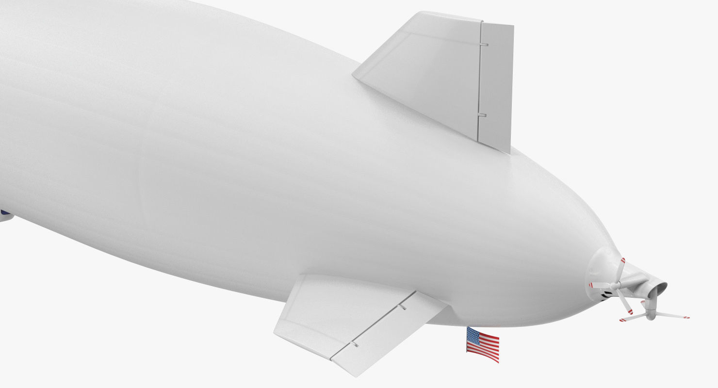 Blimp Airship Generic Rigged 3D model_4