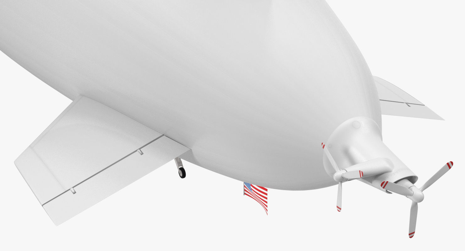 Blimp Airship Generic Rigged 3D model_13