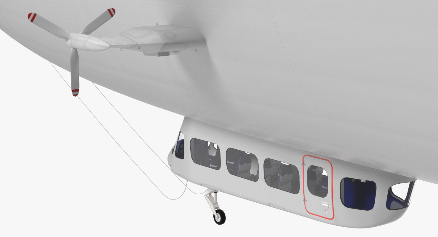 Blimp Airship Generic Rigged 3D model_11