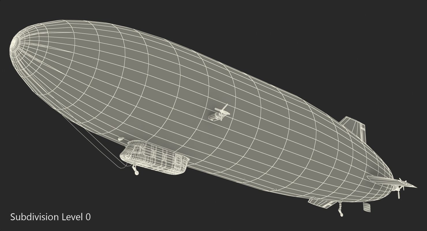 Blimp Airship Generic Rigged 3D model_18