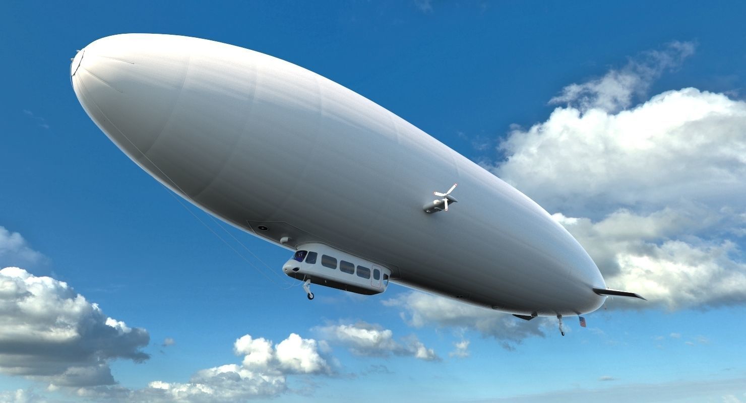 Blimp Airship Generic Rigged 3D model_8