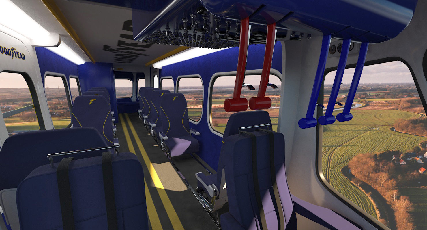 Blimp Airship Generic Rigged 3D model_6