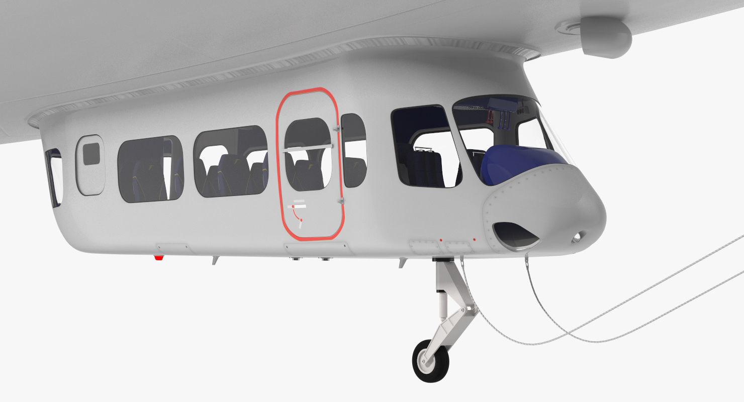 Blimp Airship Generic Rigged 3D model_10