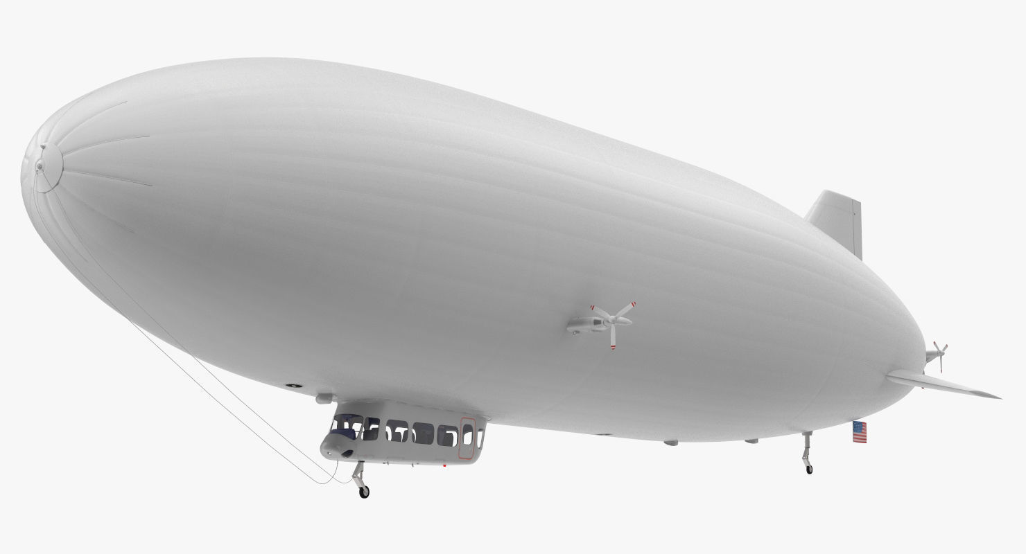 Blimp Airship Generic Rigged 3D model_27