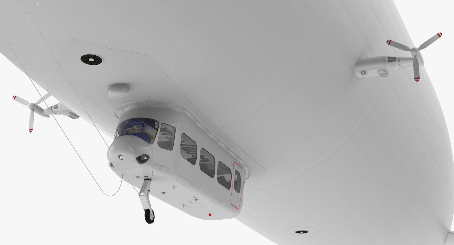 Blimp Airship Generic Rigged 3D model_1