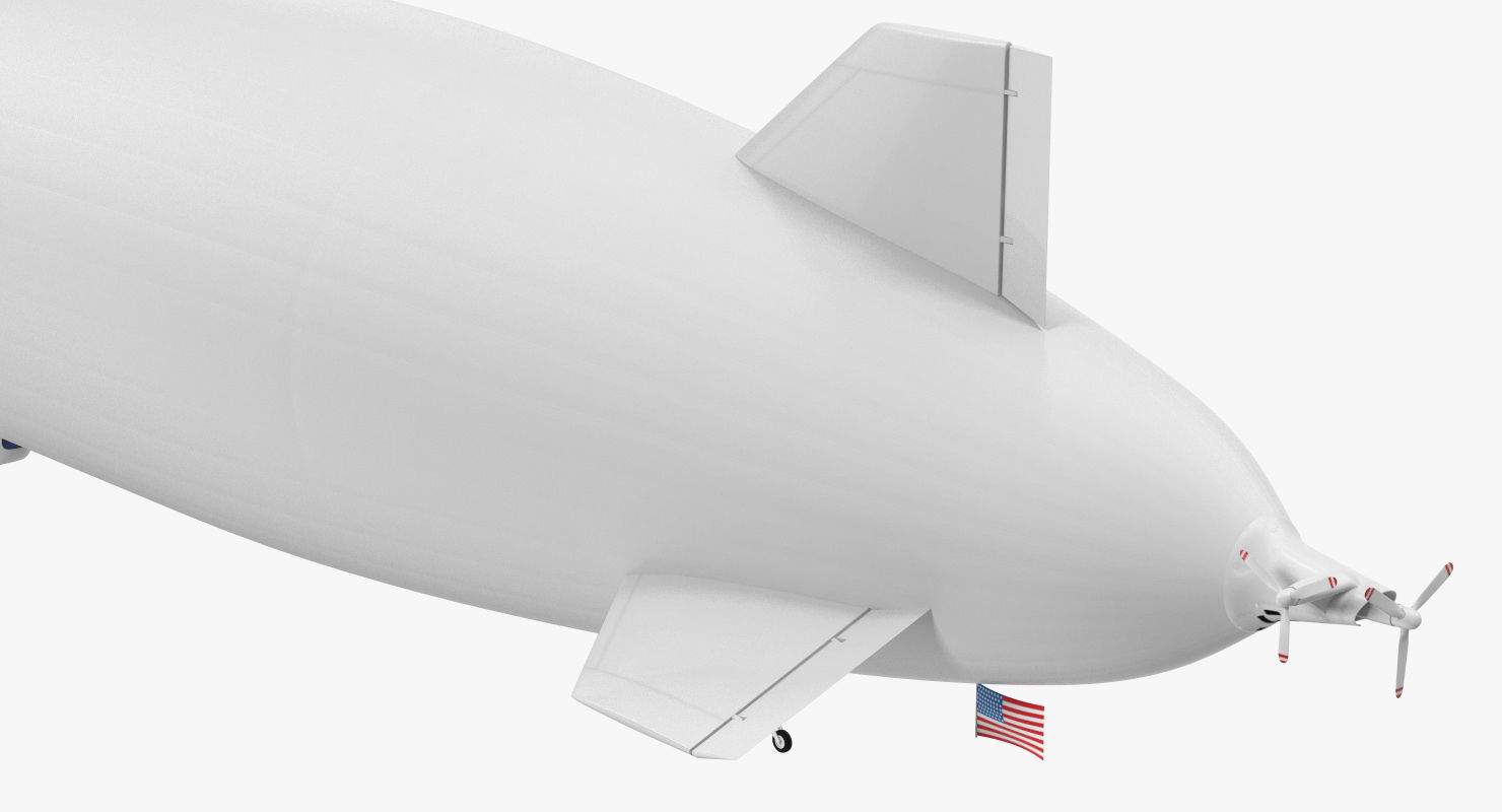 Blimp Airship Generic Rigged 3D model_3