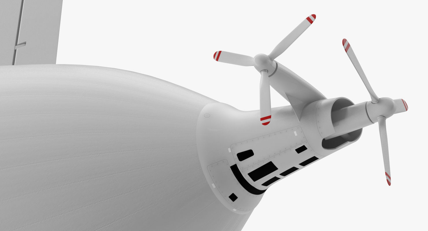 Blimp Airship Generic Rigged 3D model_14