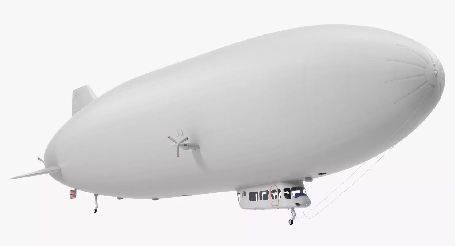 Blimp Airship Generic Rigged 3D model_0