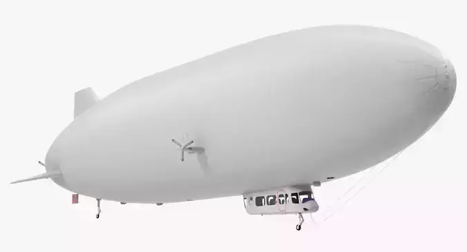 Blimp Airship Generic Rigged 3D model