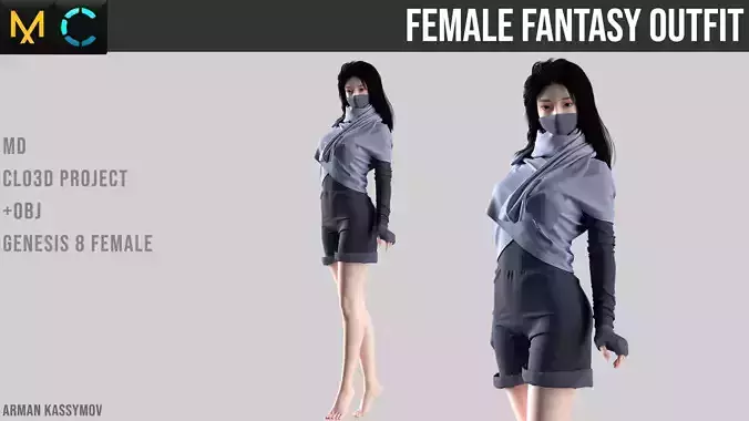 Female fantasy outfit Marvelous Designer Project