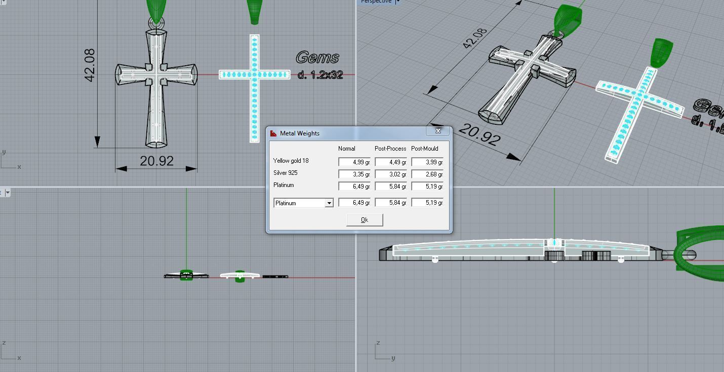 Gold Cross Pendant Men 3D print model_2