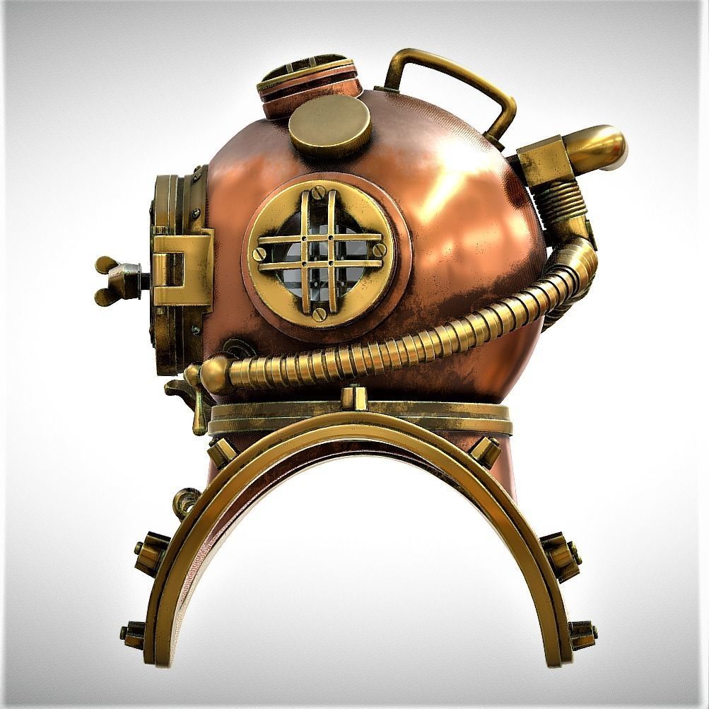 Old underwater hamlet Retro 3D model_3