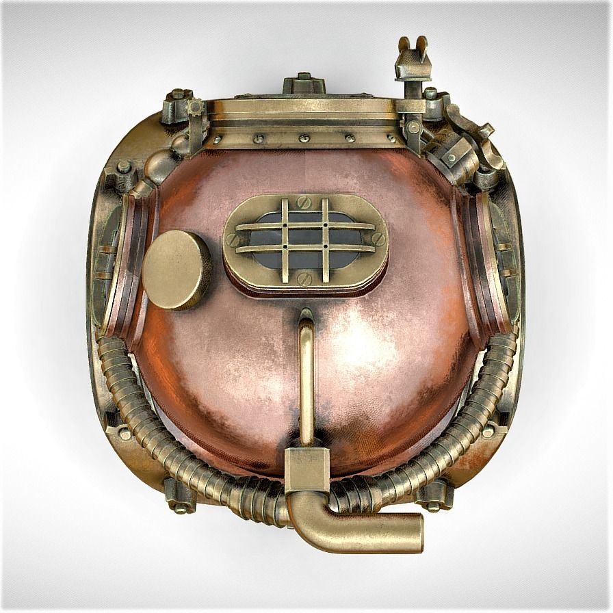 Old underwater hamlet Retro 3D model_5