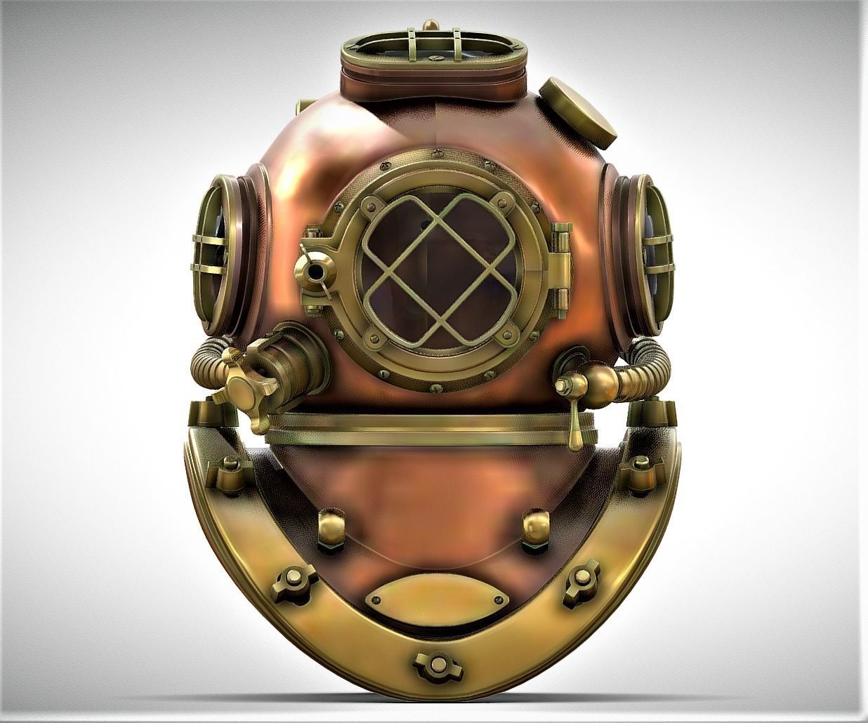 Old underwater hamlet Retro 3D model_2