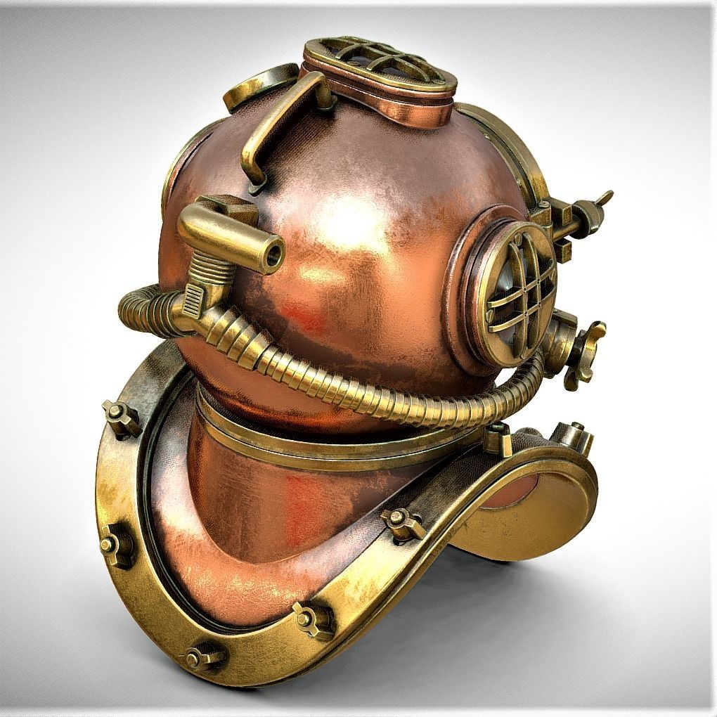 Old underwater hamlet Retro 3D model_1