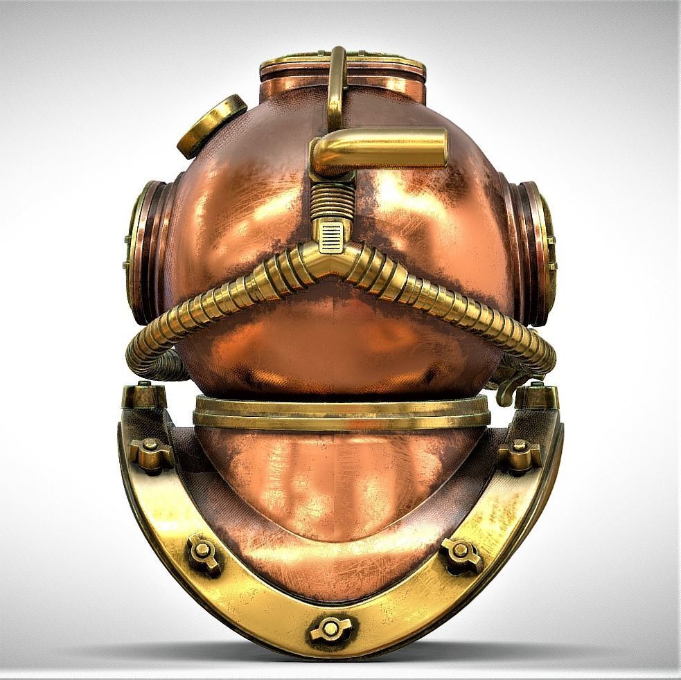 Old underwater hamlet Retro 3D model_4