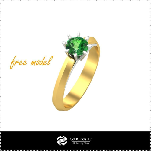 3D Rings Enagagement - Free 3D Model no 2 Free 3D print model