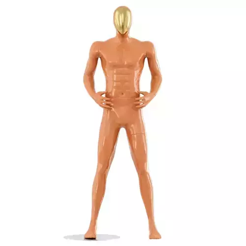 Sports fitness mannequin with golden face 165