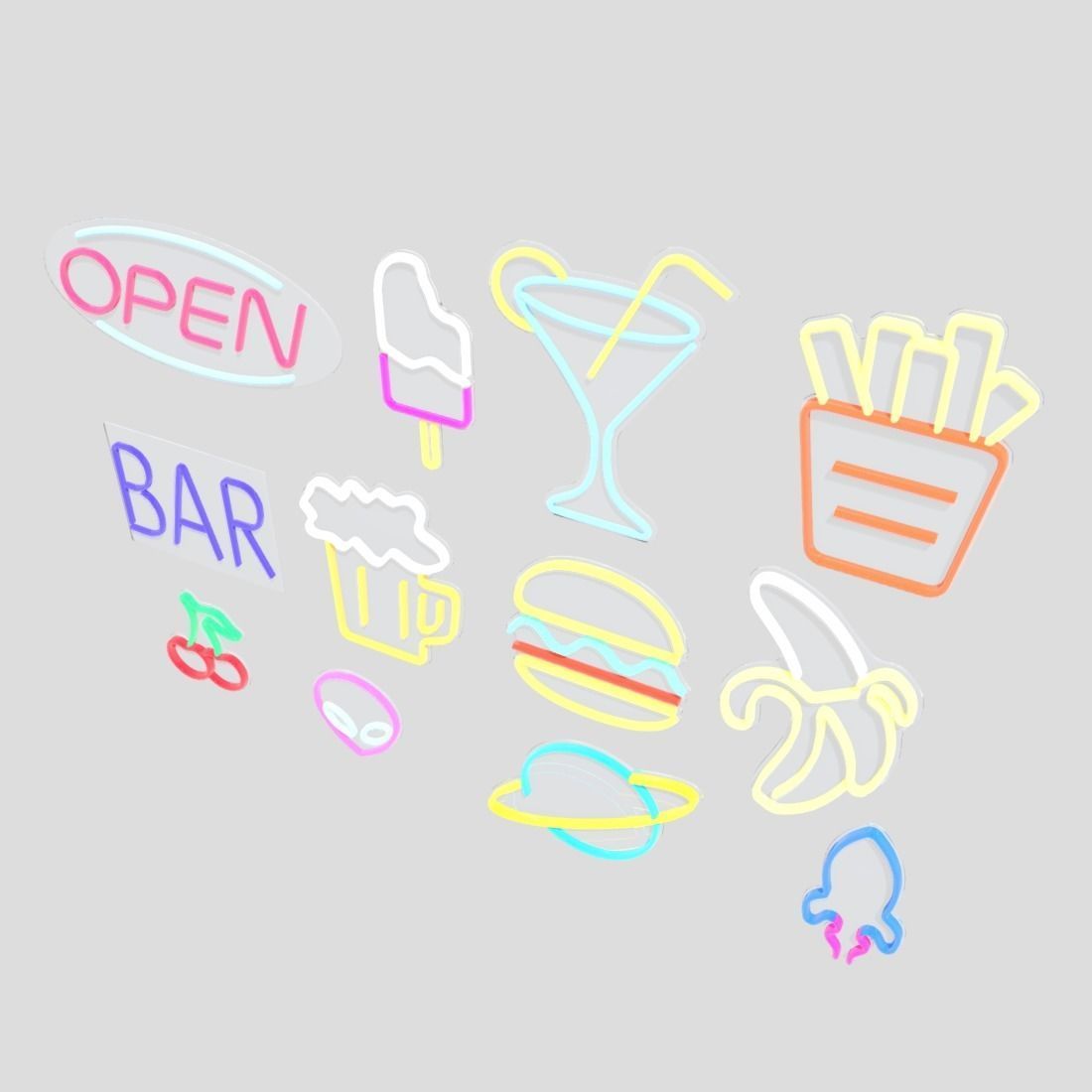 Neon Sign Pack 3 Low-poly 3D model_4