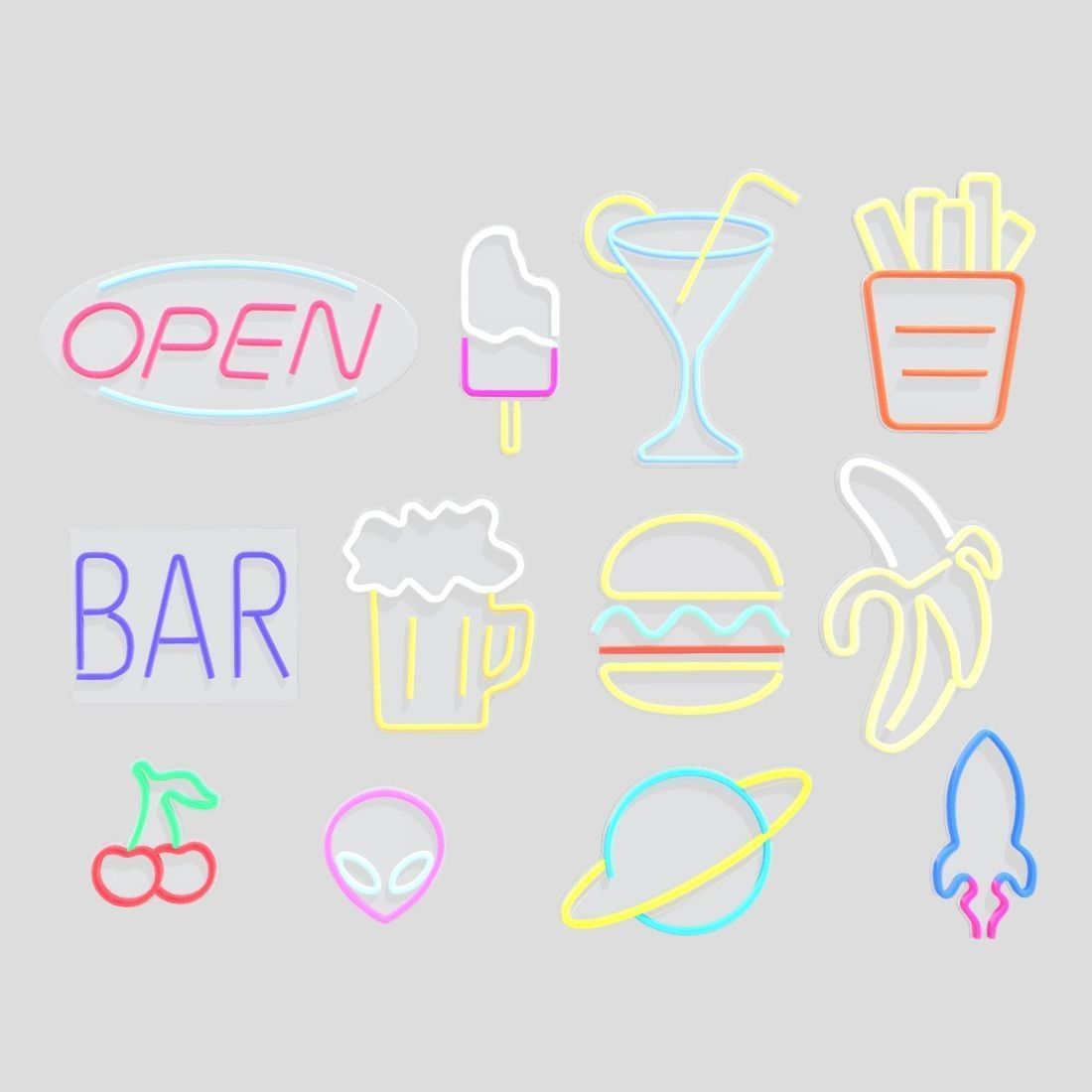 Neon Sign Pack 3 Low-poly 3D model_2