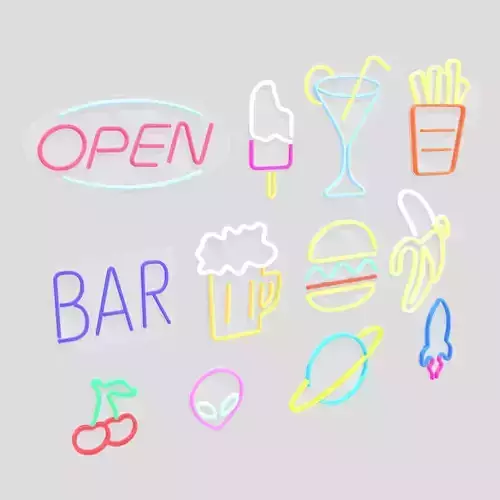 Neon Sign Pack 3 Low-poly 3D model Neon Sign Pack 3 Low-poly 3D model