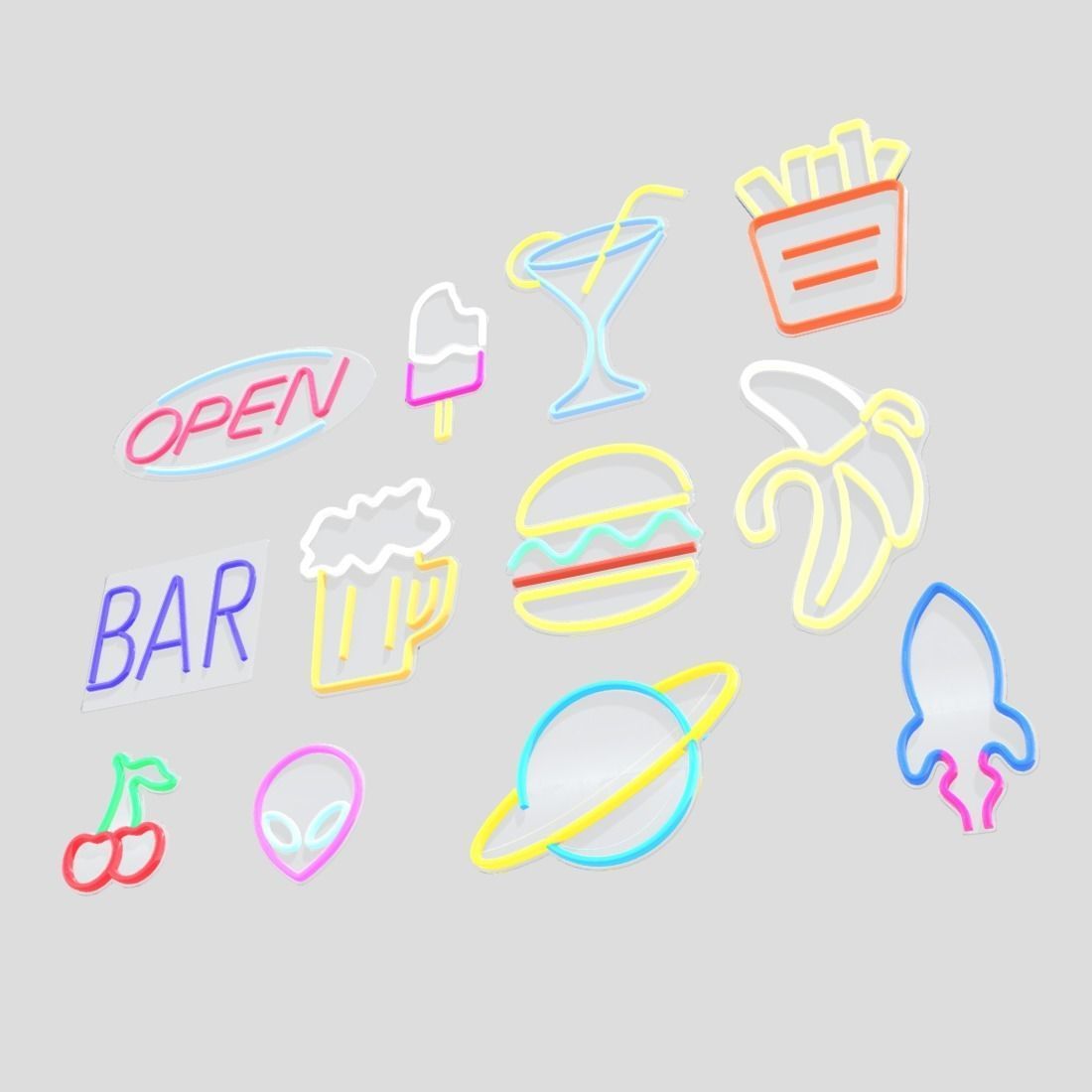Neon Sign Pack 3 Low-poly 3D model_10