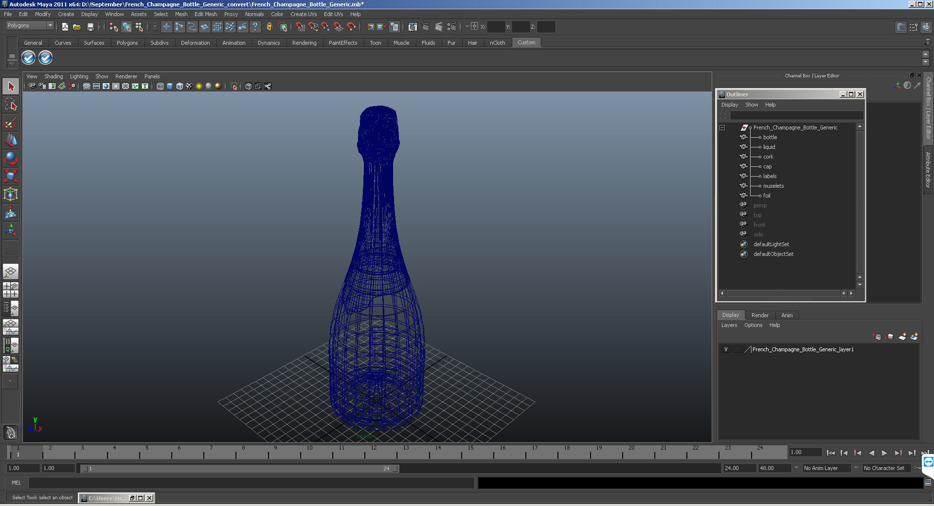French Champagne Bottle Generic 3D model_22