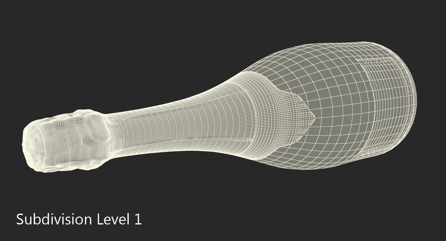 French Champagne Bottle Generic 3D model_14