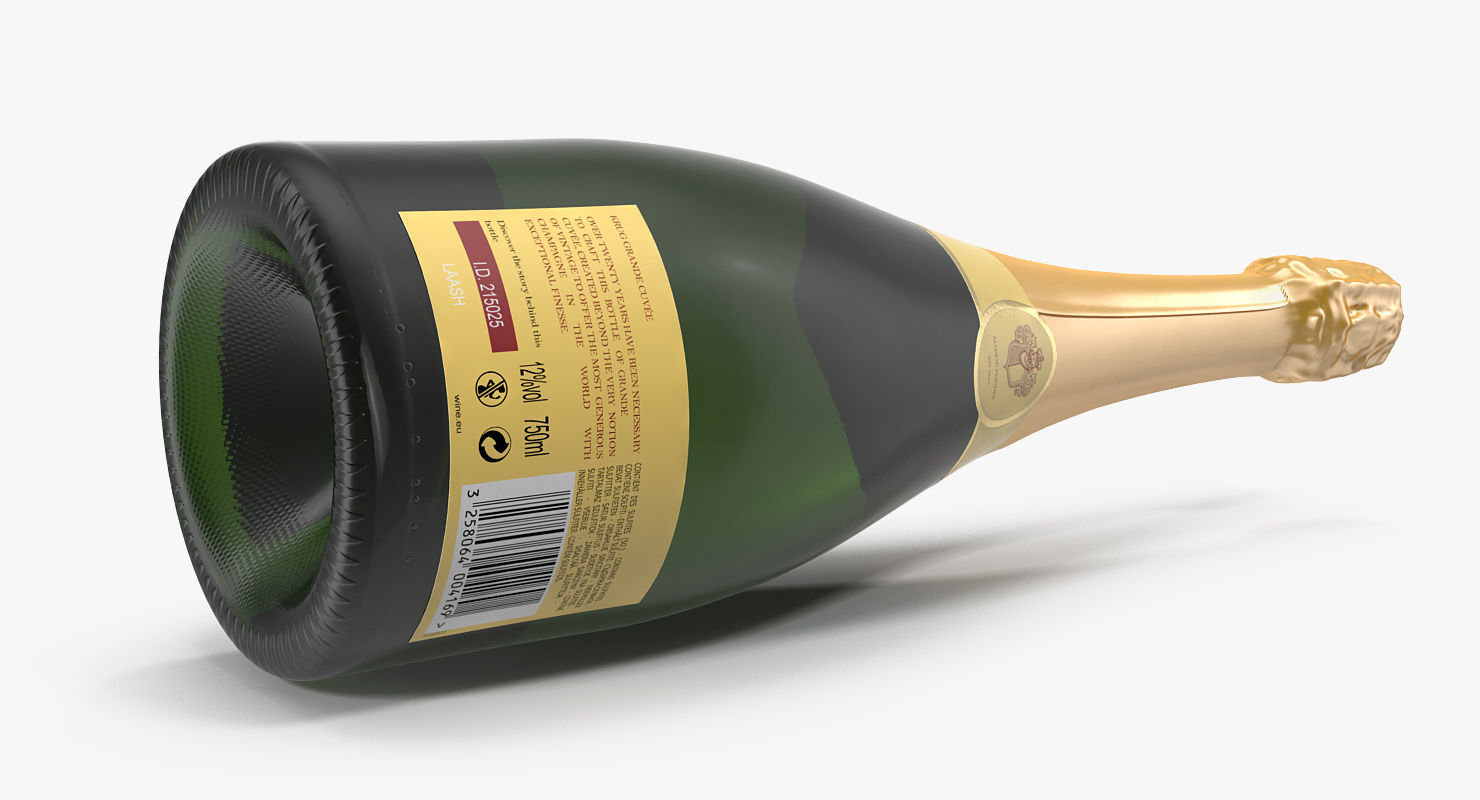 French Champagne Bottle Generic 3D model_7