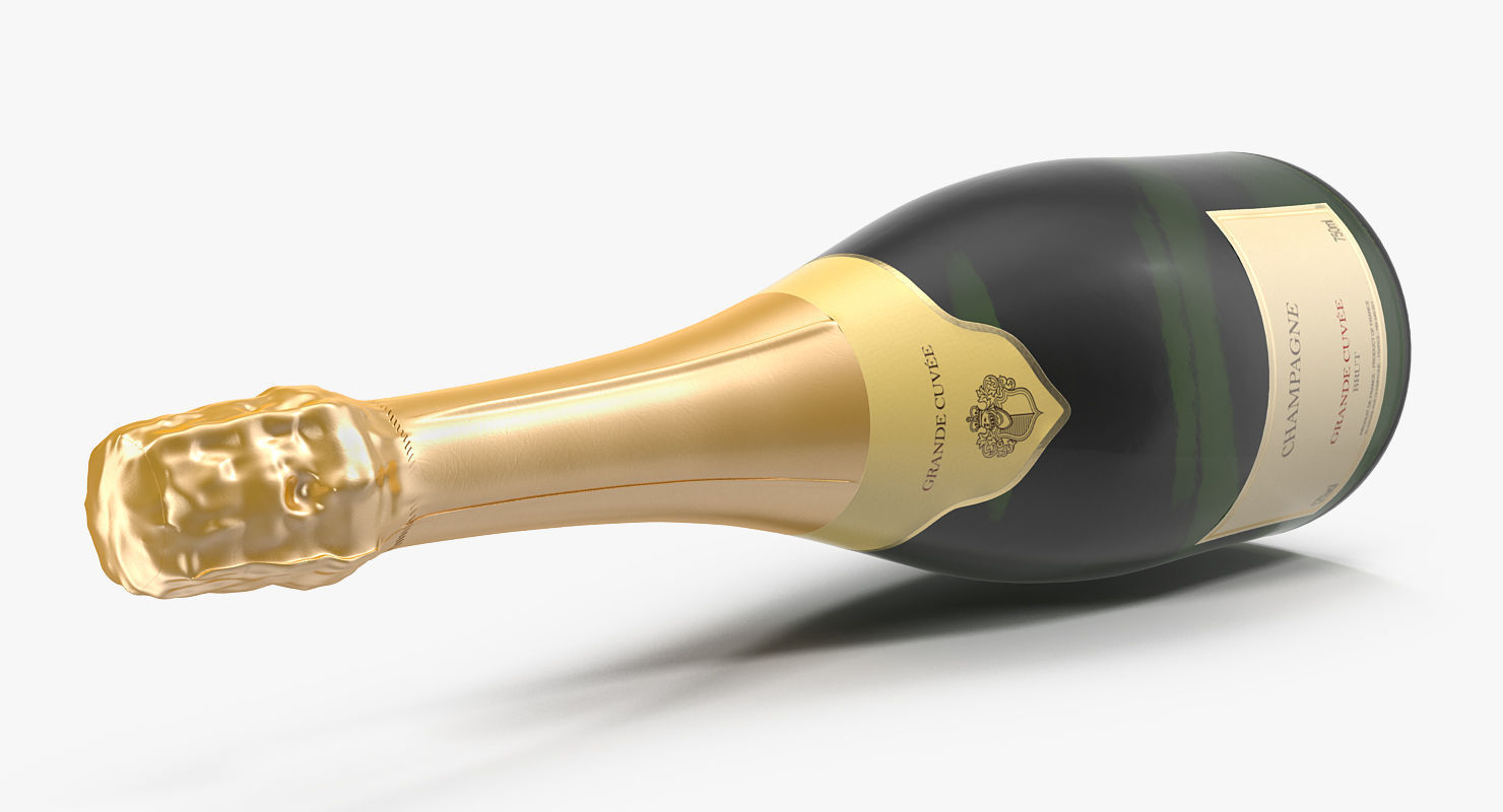 French Champagne Bottle Generic 3D model_5