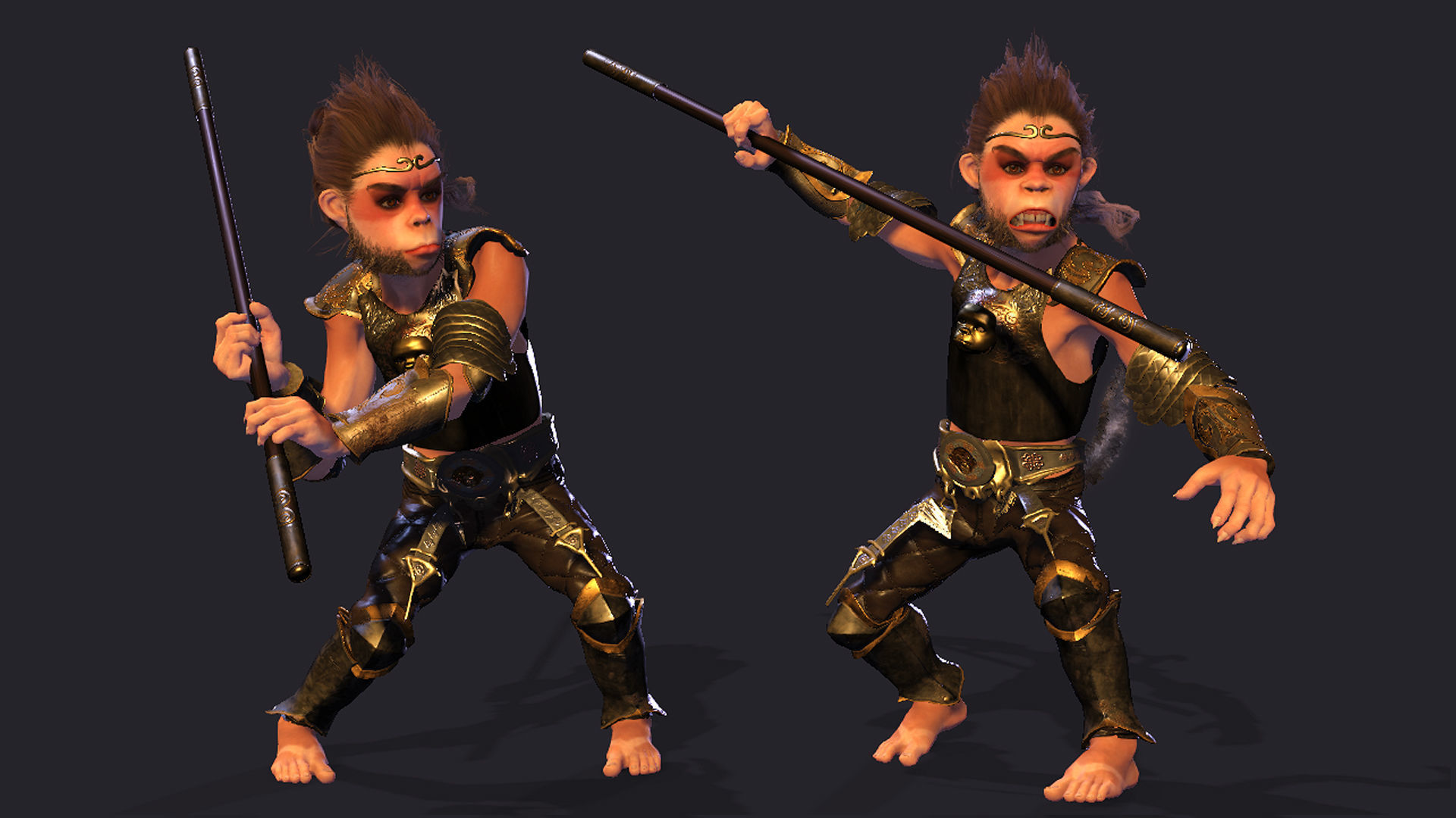 Monkey King High quality character full Rigged and Animated 3D model_4