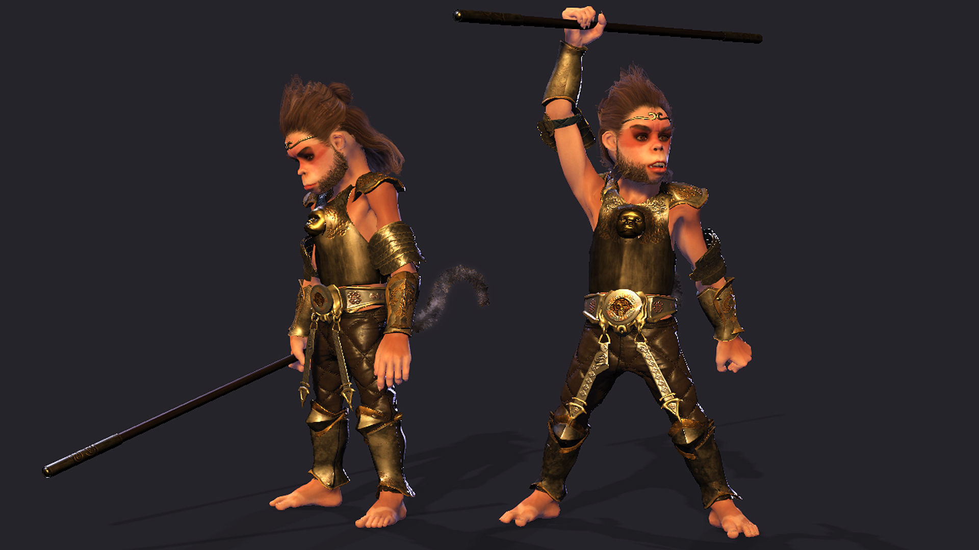 Monkey King High quality character full Rigged and Animated 3D model_6