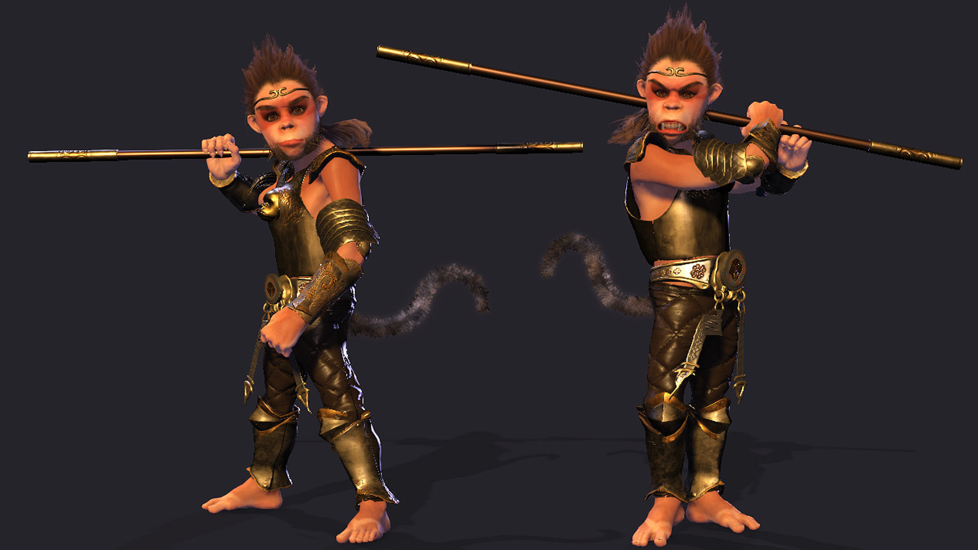 Monkey King High quality character full Rigged and Animated 3D model_3