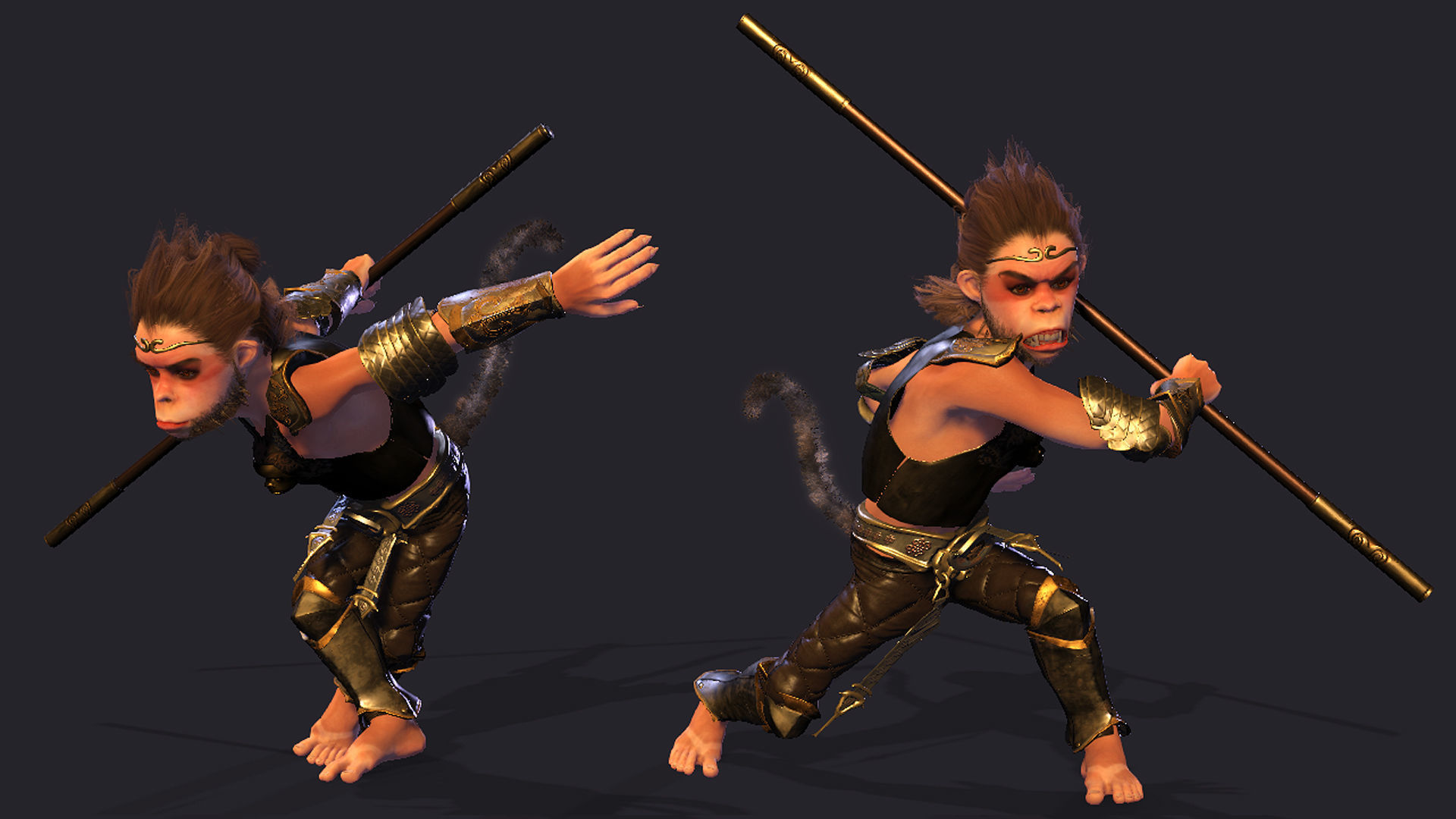 Monkey King High quality character full Rigged and Animated 3D model_5