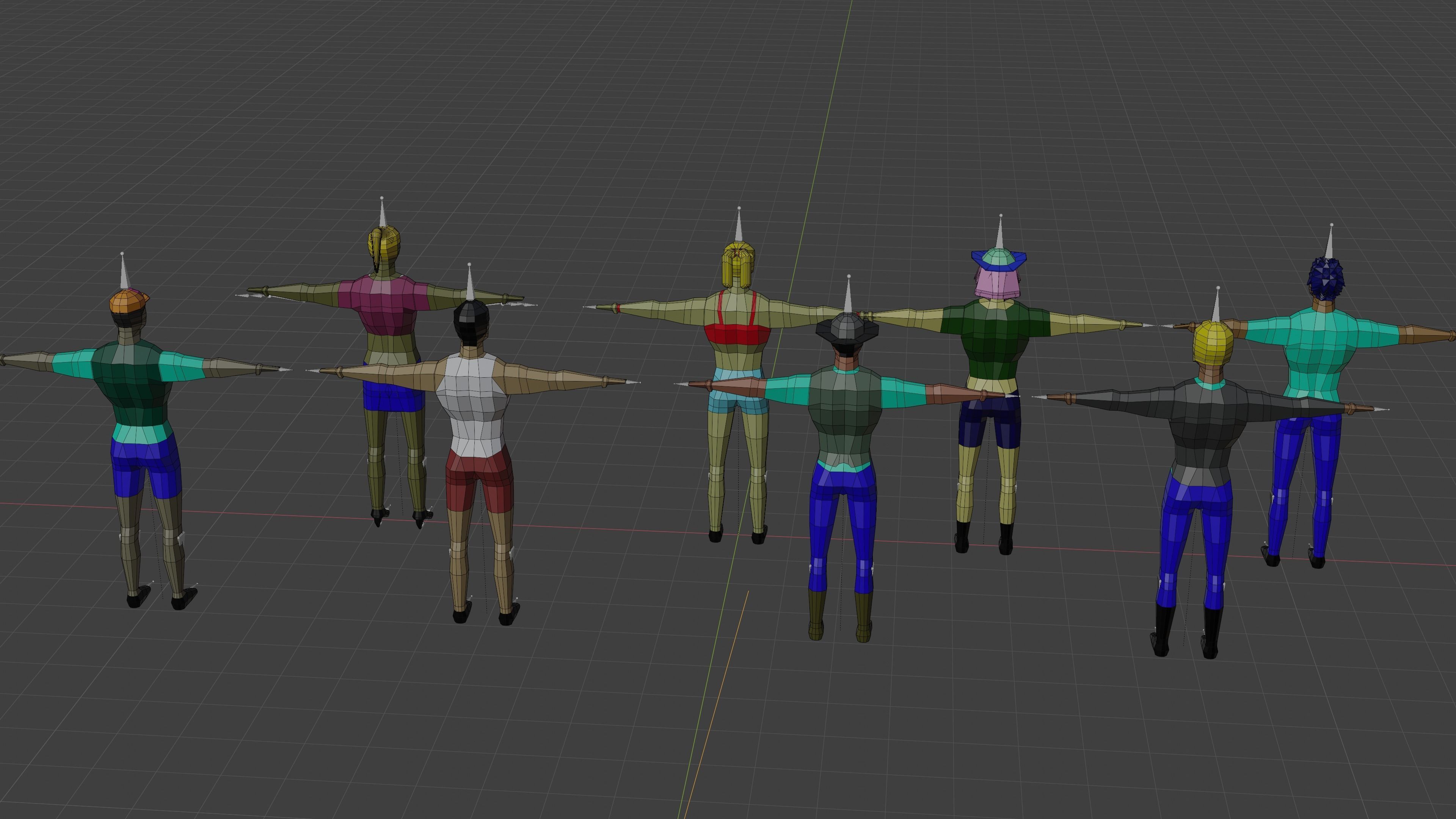 8 low poly character models Low-poly 3D model_5