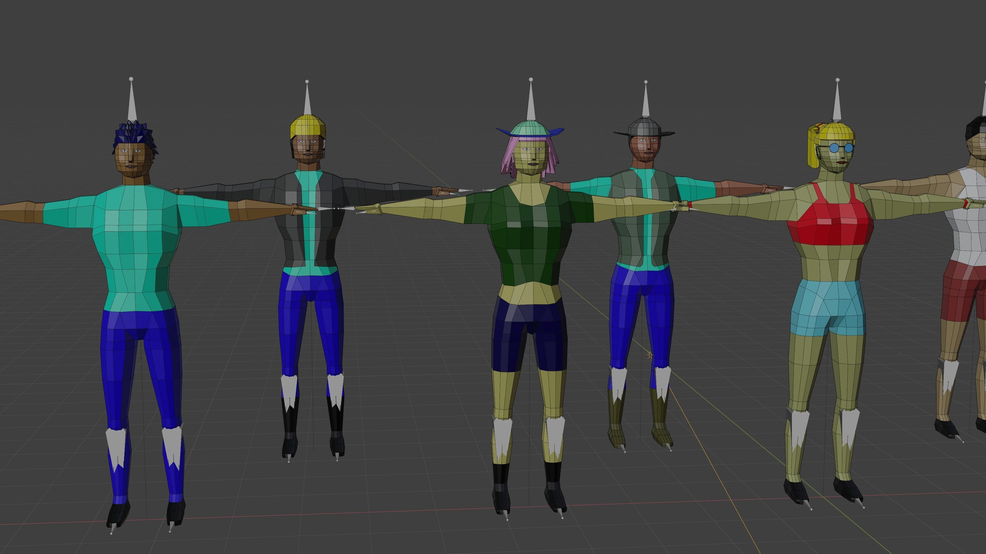 8 low poly character models Low-poly 3D model_6