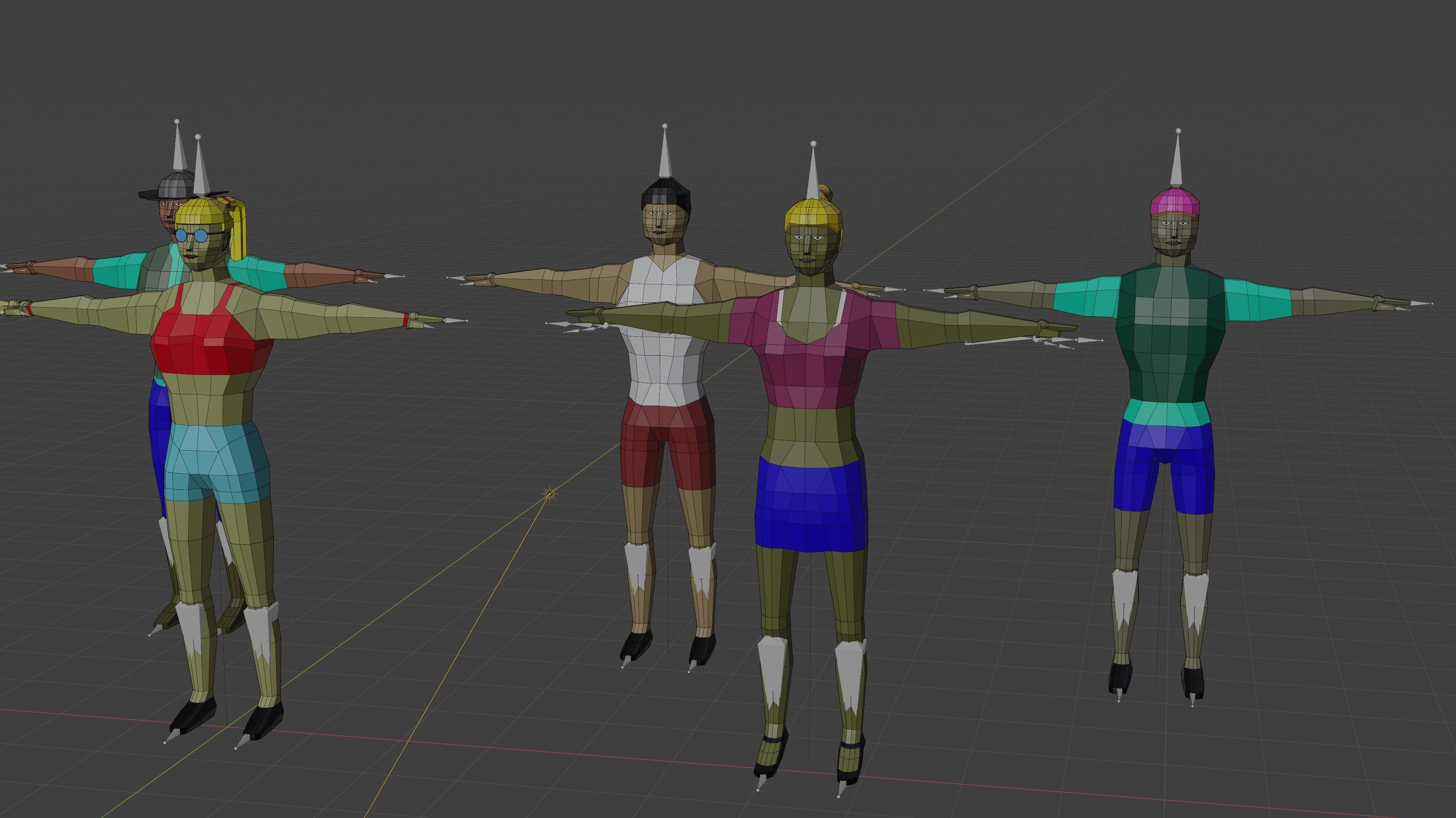 8 low poly character models Low-poly 3D model_7