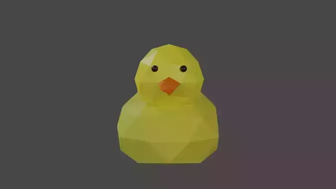 Low poly duck chick