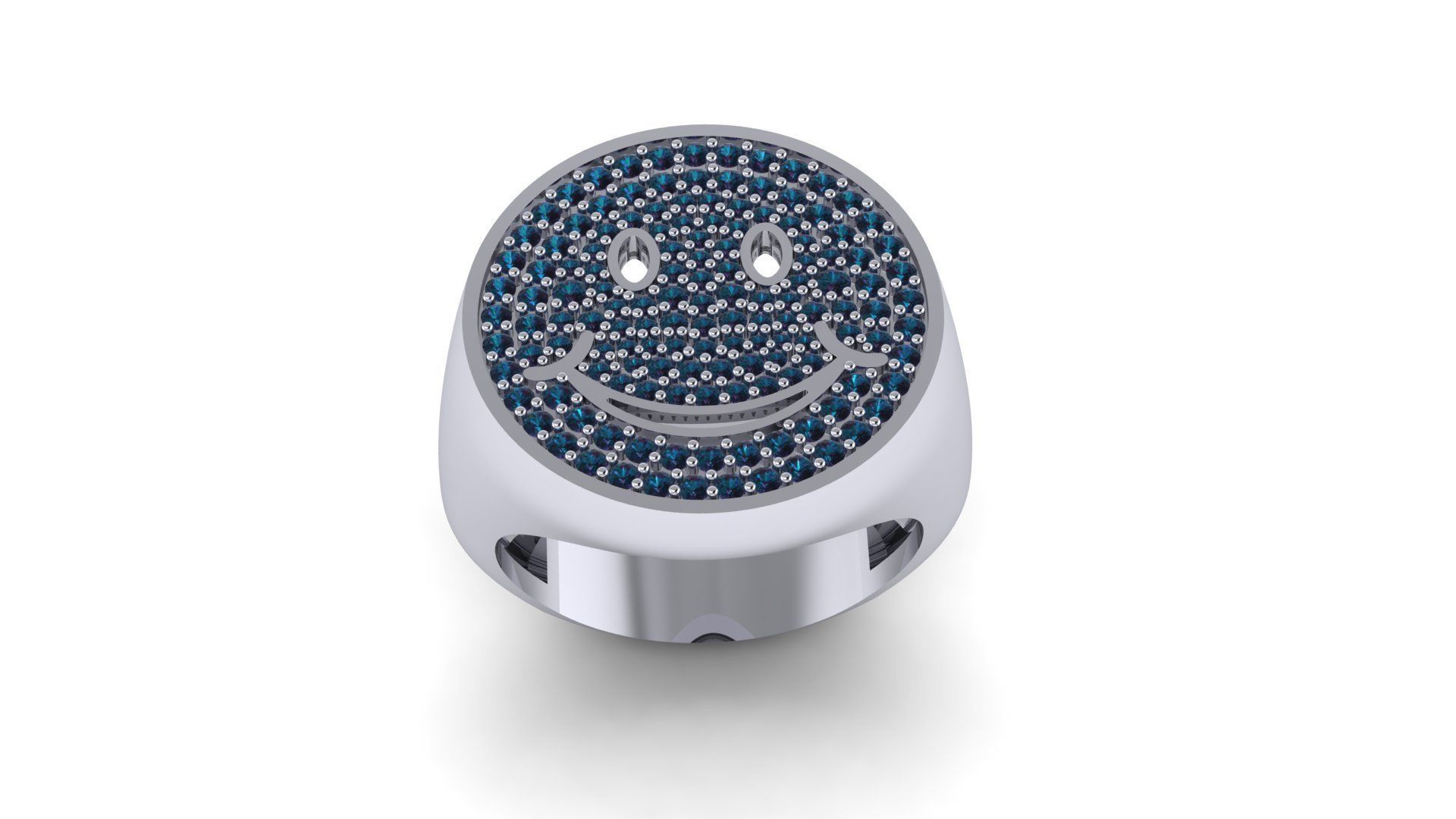 Ring smile nice emoticon  face 3D print model_1