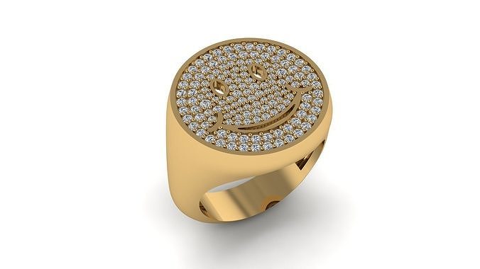 Ring smile nice emoticon  face 3D print model