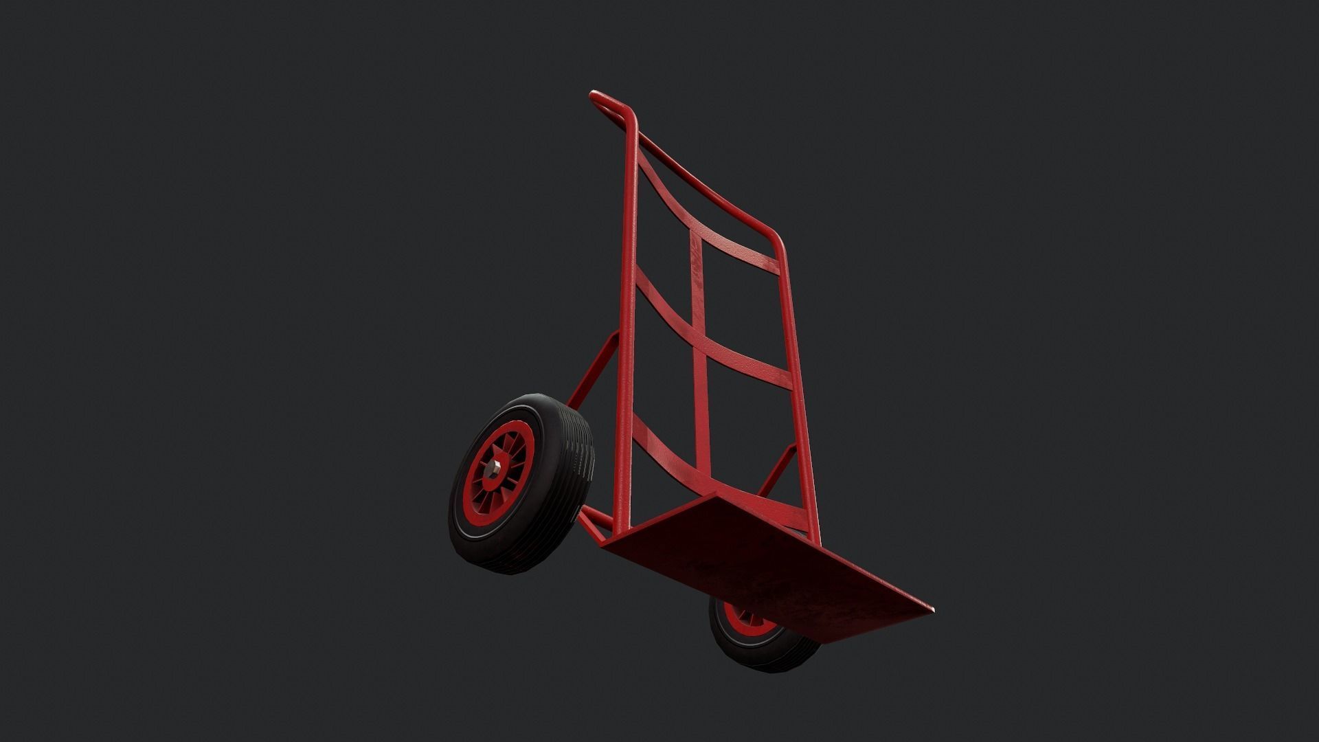 Hand Truck - Tutorial Included Low-poly 3D model_10
