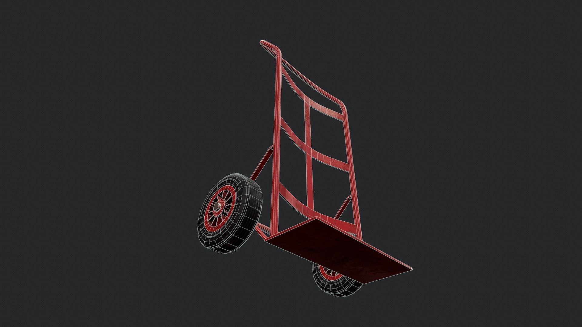 Hand Truck - Tutorial Included Low-poly 3D model_11