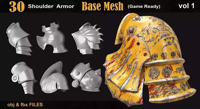 30 shoulder armor basemesh vol01