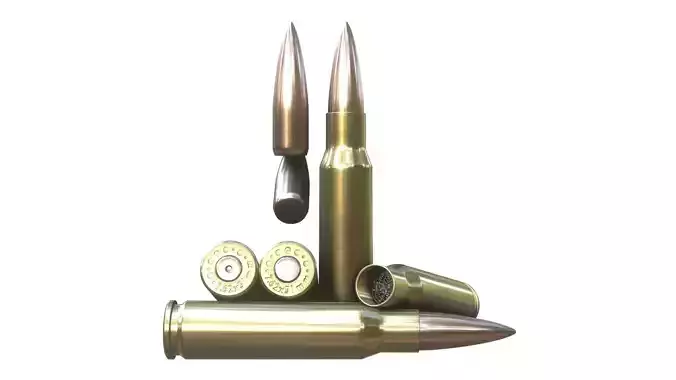 762x51mm NATO Cartridge Low-poly 3D model