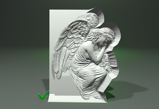 female angel sit for CNC or 3Dprint 3D print model