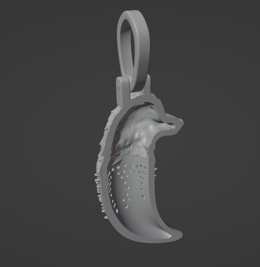 Wolfs Fang Pendant with gems in the form of blood 3D print model_7
