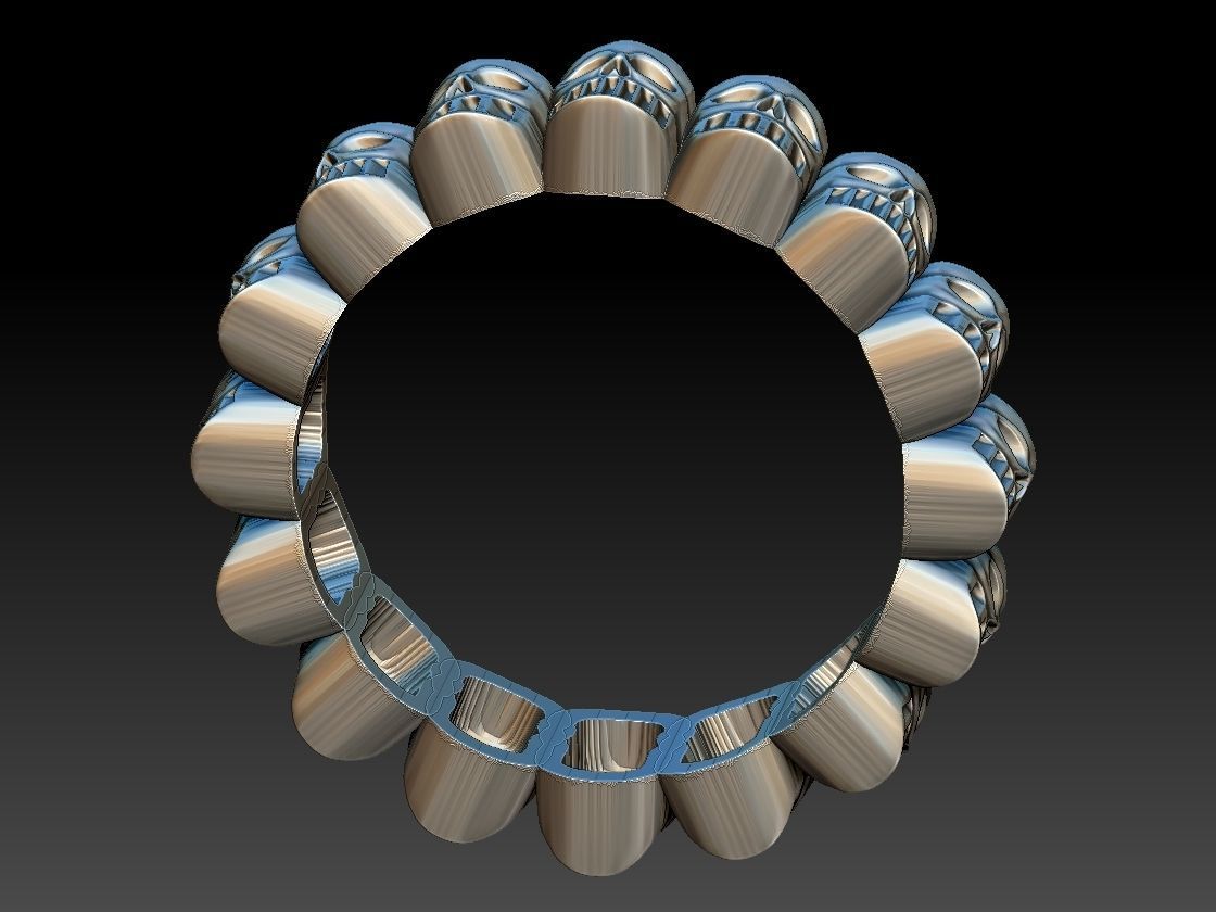 Skulls Ring 3D print model_3